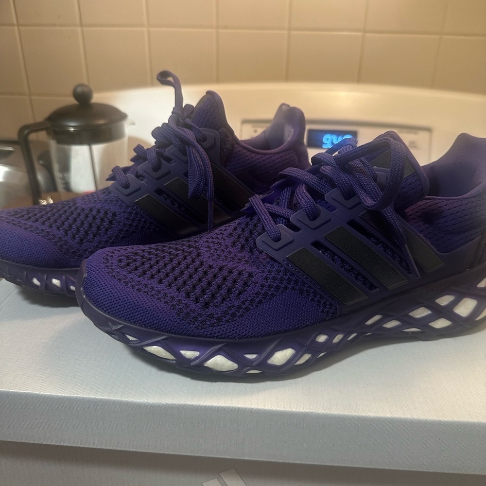 Adidas Deep Purple UltraBoost Web DNA Athletic Sneakers - Picture 4 of 8